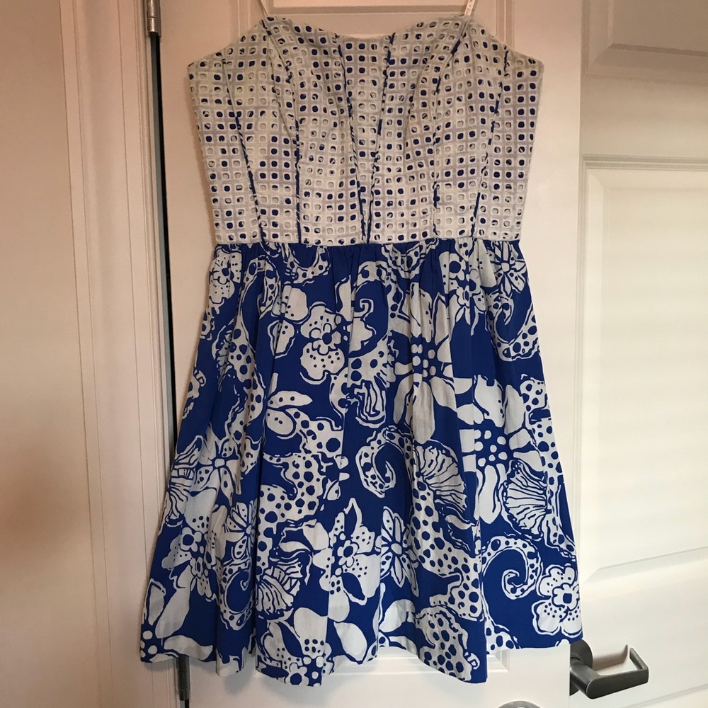 Lilly Pulitzer Ferris Strapless Cotten Eyelet